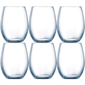 6x Stuks luxe transparante drinkglazen 360 ml van glas