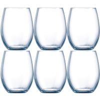 6x Stuks luxe transparante drinkglazen 360 ml van glas