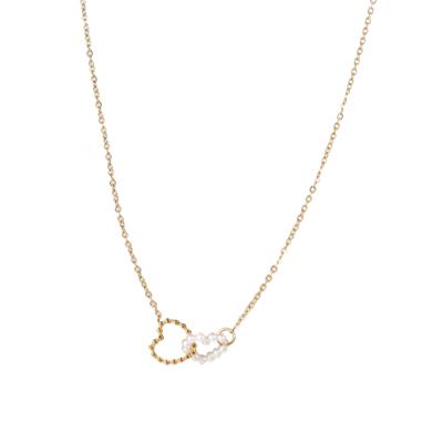 Go Dutch Label Ketting Pearl&Ball Heart | Goud