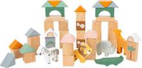 Dieren houten bouwstenen - 50-delige set - thumbnail