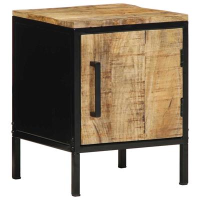 Nachtkastje Bruin en zwart 30 x 30 x 40 cm Massief mangohout