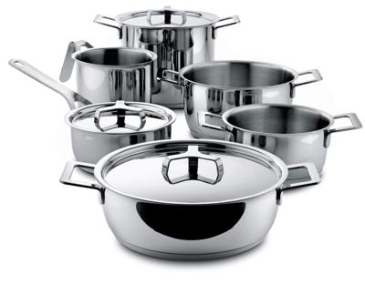 Alessi Pannenset Pots&Pans - AJM100S9 - door Jasper Morrison - 6 Delig