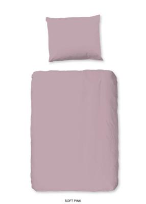 Good Morning Peuter dekbedovertrek "uni dessin" - Roze - (120x150 cm) - Katoen