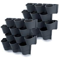 Prosperplast Plantenpotten - 4x - modulair - antraciet - L67 x B18 x H57cm