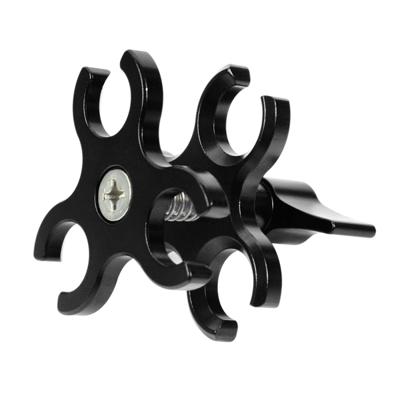 PULUZ Triple Ball Clamp open hole duik camera beugel CNC aluminium voorjaar zaklamp klem voor duiken onderwater fotografie systeem (zwart)