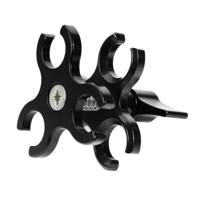 PULUZ Triple Ball Clamp open hole duik camera beugel CNC aluminium voorjaar zaklamp klem voor duiken onderwater fotografie systeem (zwart)