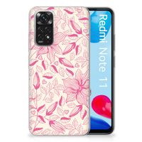 Xiaomi Redmi 10 | Redmi Note 11 4G TPU Case Pink Flowers - thumbnail