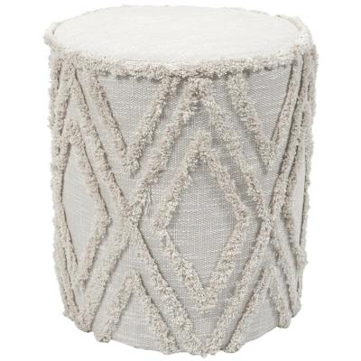 Bijzet poef Berber Mirage - naturel - MDF - 37 x 41 cm - Marokkaanse stijl