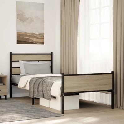 Bedframe zonder matras hout sonoma eikenkleurig 100x190 cm