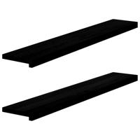 VidaXL Vensterbanken 2 st 120x20x2 cm massief eikenhout donkerbruin