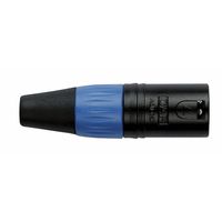 DAP XLR plug 3p male zwart met blauwe tule