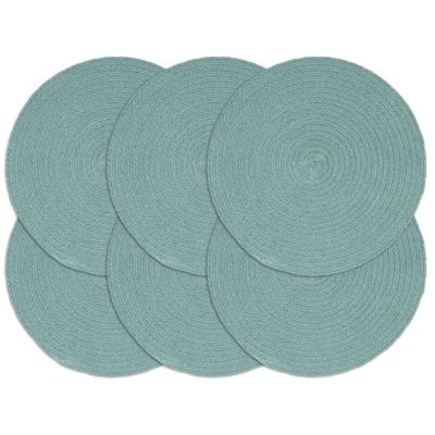 VidaXL Placemats 6 st rond 38 cm katoen effen groen