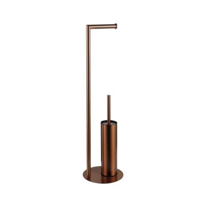 Fortifura Calvi vrijstaande toiletrolhouder met toiletborstel - Geborsteld koper PVD (Koper) SW1189062