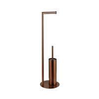 Fortifura Calvi vrijstaande toiletrolhouder met toiletborstel - Geborsteld koper PVD (Koper) SW1189062