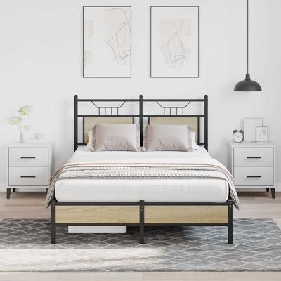 Bedframe zonder matras hout sonoma eikenkleurig 120x190 cm