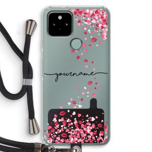 Hartjes en kusjes: Pixel 5 Transparant Hoesje met koord