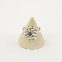 Zilveren Ring met Amethist Donker Maat 16,5 (Sterling Zilver 925) - thumbnail