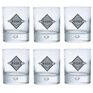 Whisky tumbler glazen - 12x - Disco serie - transparant - 290 ml