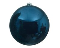 3 stuks! Kerstbal plastic glans diameter 14cm nacht blauw - KSD