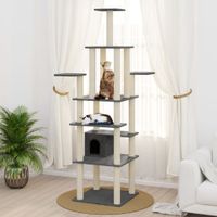 VidaXL Kattenkrabpaal met sisal krabpalen 183 cm donkergrijs