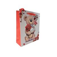 Cadeautasjes bloem beer 32x26x10 cm