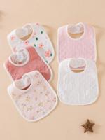 5-Pack Cotton Terry Burp Cloths For Baby Boys, Dinosaur Print, Soft And Absorbent Multicolor_3 / one-size