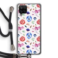 Bloemetjes: Samsung Galaxy A12 Transparant Hoesje met koord