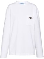 Prada t-shirt en jersey à plaque logo - Blanc