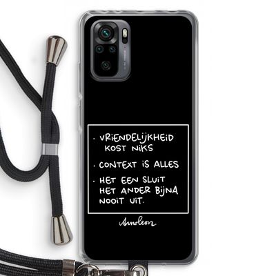 Mijn Motto's: Xiaomi Redmi Note 10 Pro Transparant Hoesje met koord
