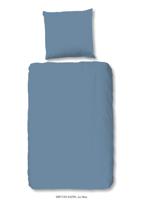 HIP Dekbedovertrek "uni dessin" - Blauw - (135x200 cm) - Katoen Satijn