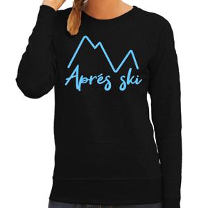 Apres ski sweater dames - Apres ski - bergen - zwart - glitter blauw - wintersport