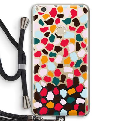 Colored Giraffe: Huawei Ascend P8 Lite (2017) Transparant Hoesje met koord