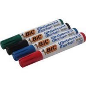 BIC Velleda Whiteboard Marker 1751 markeerstift 4 stuk(s) Beitelvormige punt Zwart, Blauw, Groen, Rood