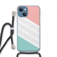 Strepen pastel: iPhone 13 mini Transparant Hoesje met koord