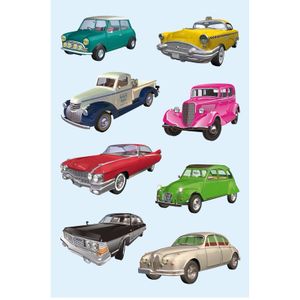 Oldtimers auto stickers 3 vellen