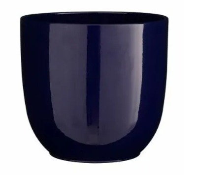 Tusca pot rond d.blauw glanzend h11xd12cm - Mica decorations