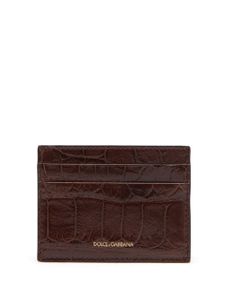 Dolce & Gabbana porte-cartes en cuir à logo - Marron