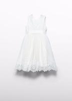Abel & Lula Zomer jurk tule embroidery meisjes - creme wit
