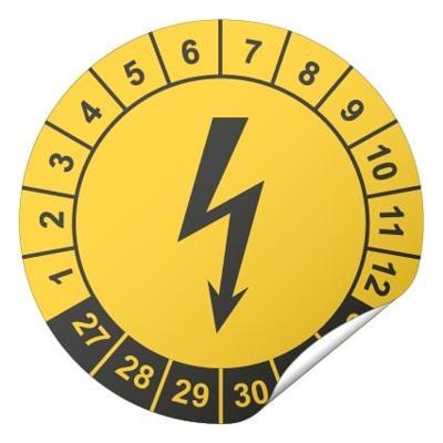 Keuringssticker elektrische keuringen Ø 40 mm - 600 stuks (op rol) Keuringssticker elektrische keuringen Ø 40 mm - 600 stuks (op rol)