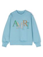 AMIRI KIDS sweat en coton à logo imprimé - Bleu - thumbnail