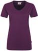 Hakro 181 Women's V-neck shirt MIKRALINAR® - Aubergine - 2XL