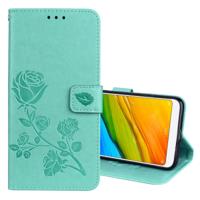 Voor Xiaomi Redmi 5 Rose reliëf horizontale Flip milieu PU lederen draagtas met houder & kaartsleuven & portemonnee (groen)