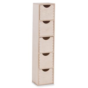 Kantoor organizer ladeblok - 5 lades - 12 x 13 x 60 cm - hout