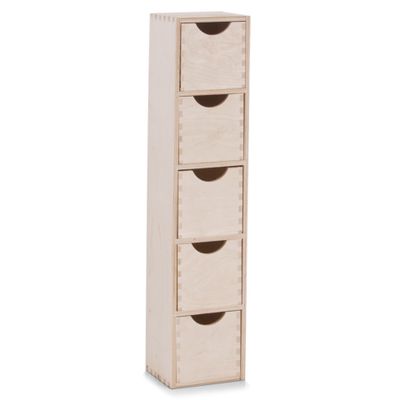 Kantoor organizer ladeblok - 5 lades - 12 x 13 x 60 cm - hout