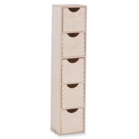 Kantoor organizer ladeblok - 5 lades - 12 x 13 x 60 cm - hout