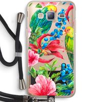 Papegaaien: Samsung Galaxy J3 (2016) Transparant Hoesje met koord