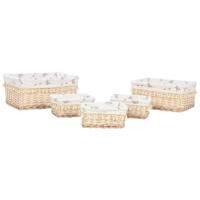 Wasmand Home ESPRIT Natuurlijk vlechtwerk Shabby Chic 48 x 38 x 22 cm 5 Onderdelen