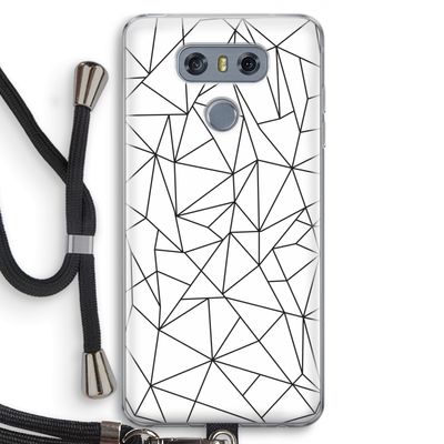Geometrische lijnen zwart: LG G6 Transparant Hoesje met koord