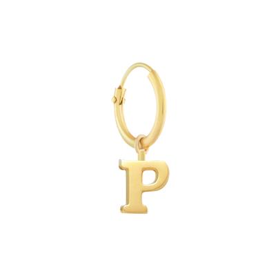 Minimalistische letter oorbel - 14K GOUD - Goud - P