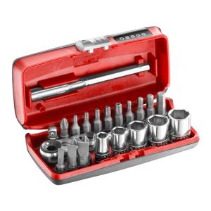 Facom Ultra Compacte Bit- en Doppenset 1/4" met Ratel 23-delig - R1PICOPB